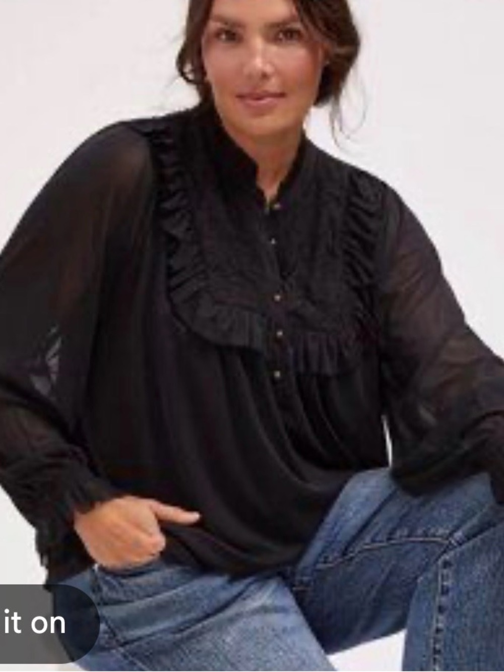 Anthropologie ruffled lace blouse size small